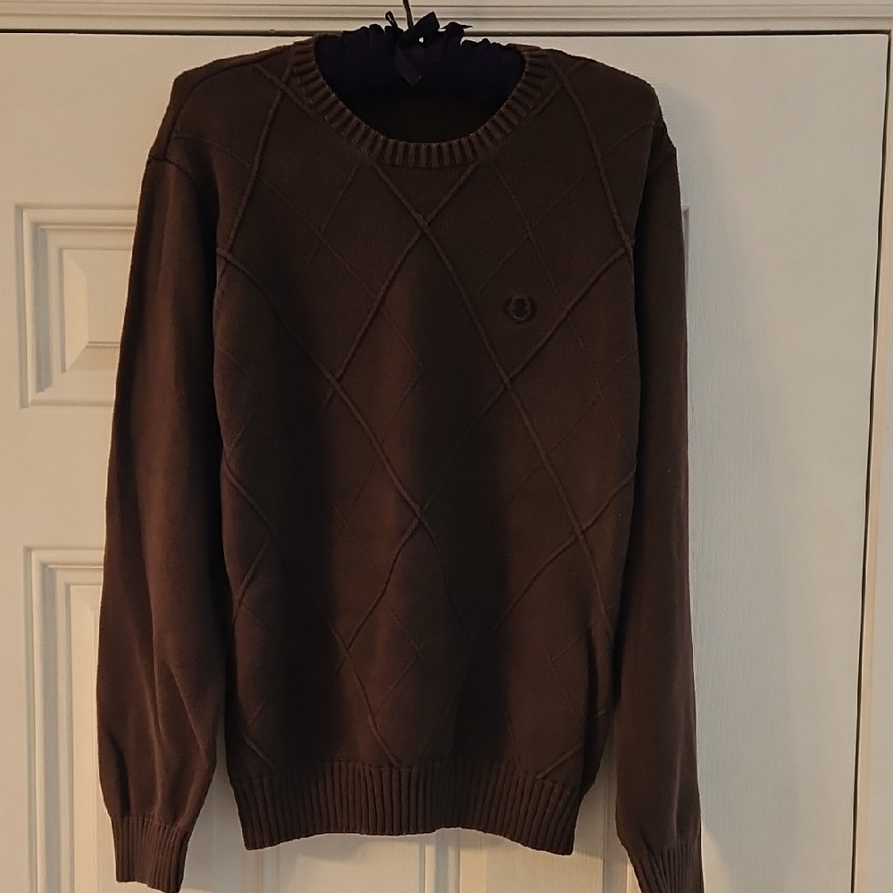 Izod Brown Crewneck Sweater with Timeless Design
